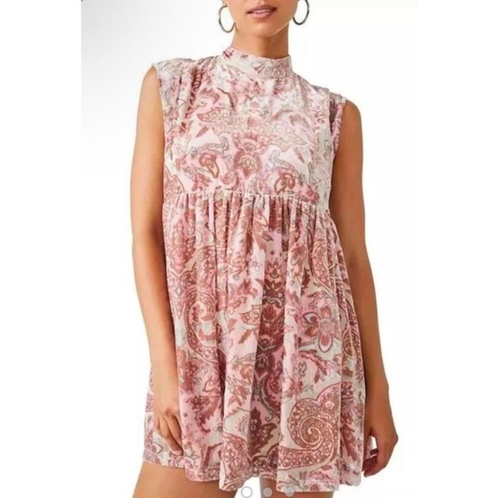 ✨ Free People Velvet Paisley Babydoll Mini Dress ✨